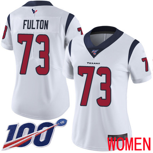 Houston Texans Limited White Women Zach Fulton Road Jersey NFL Football #73 100th Season Vapor Untouchable